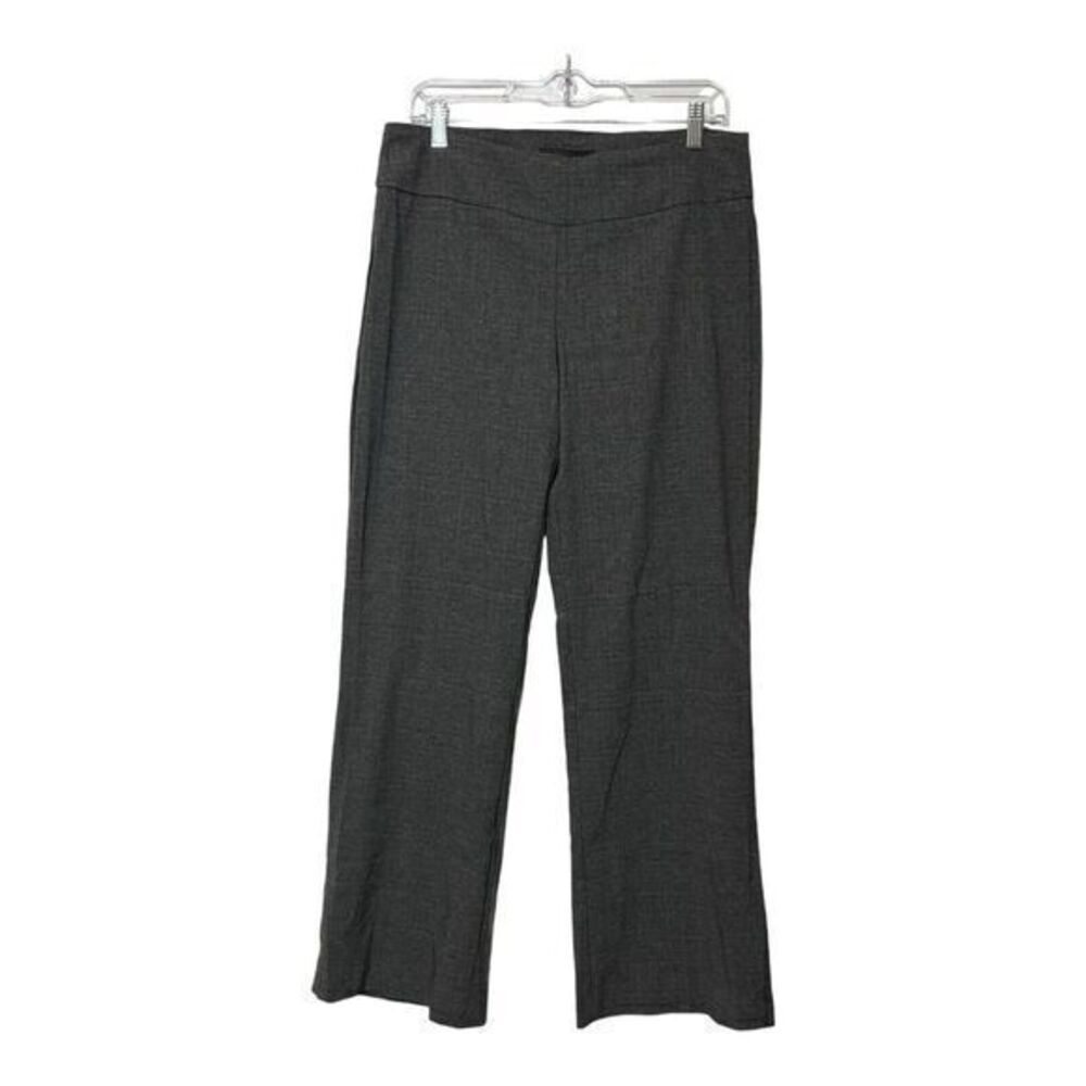 Sharagano Petite Womens Size 12P Grey Plaid Dress Pants Stretch Pull On Straight